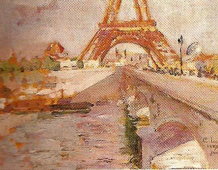 Carl Larsson eiffeltornet under byggnad china oil painting image